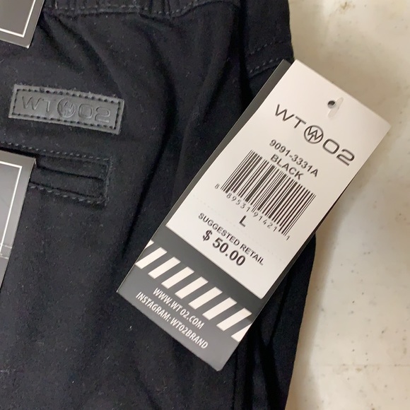 Men’s WT02 Jogger Sweatpants Black Fitted Size Large & Extra Large new with tags - Picture 5 of 6